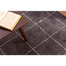 ラグ 185×185cm おしゃれ シンプル グレー アイボリー ライン 線 柄 モダン スタイリッシュ マット ラグマット カーペット コットン インド綿 床材 【納期B】【azm-ttr-183】