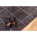 ラグ 185×185cm おしゃれ シンプル グレー アイボリー ライン 線 柄 モダン スタイリッシュ マット ラグマット カーペット コットン インド綿 床材 【納期B】【azm-ttr-183】