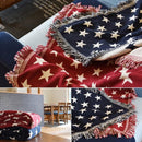 ブランケット おしゃれ 星柄 青 ブルー 赤 レッド インテリア ひざ掛け 防寒 ソファカバー 【納期B】【azm-ttz-208】