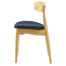 ダイニングチェア 椅子 リビング 天然木 脚 木製 コーデュロイ 生地 北欧 ナチュラル カントリー おしゃれ 肘掛けなし かわいい 背もたれ 丸み カーブ 曲線 【納期A】【azm-vet-830】