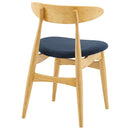 ダイニングチェア 椅子 リビング 天然木 脚 木製 コーデュロイ 生地 北欧 ナチュラル カントリー おしゃれ 肘掛けなし かわいい 背もたれ 丸み カーブ 曲線 【納期A】【azm-vet-830】