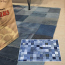 ラグ デニム パッチワーク ジーンズ おしゃれ 柄 マット じゅうたん カーペット ラグマット 【納期A】【azm-we-130】