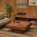 リビングテーブル 100×100cm テーブル リビング 重厚 高級感 天然木 大型 北欧 ナチュラル カジュアル アメリカン おしゃれ インテリア 木目 柄 ローテーブル 【納期A】【azm-we-888】