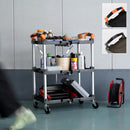 サイドワゴン 折り畳み 折りたたみ ガレージ 車庫 玄関 オフィス 現場 職場 会社 棚 収納 キャスター付き スリム コンパクト すき間収納 省スペース ハンドル 【納期B】【azm-wg-305】