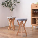 スツール 椅子 チェア 北欧 木製 丸型 腰掛け 丸スツール ファブリック 布地 コンパクト おしゃれ ブルー 青 ナチュラル カントリー かわいい 北欧 デザイン 【納期A】【azm-yst-41】