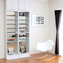 コレクションケース 薄型 大型 コレクションラック コレクション 棚 ガラス 扉 収納棚 壁面収納 フィギュアケース スリム 白 ホワイト ダークブラウン 茶色 黒系 【納期A】【clr-485】