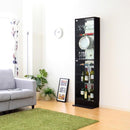 コレクションケース 薄型 大型 コレクションラック コレクション 棚 ガラス 扉 収納棚 壁面収納 フィギュアケース スリム 白 ホワイト ダークブラウン 茶色 黒系 【納期A】【clr-485】