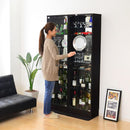 コレクションケース 薄型 大型 コレクションラック コレクション 棚 ガラス 扉 収納棚 壁面収納 フィギュアケース スリム 白 ホワイト ダークブラウン 茶色 黒系 【納期A】【clr-485】