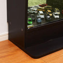 コレクションケース 薄型 コレクションラック ロータイプ 収納棚 ガラス 扉 壁面 フィギュアケース 人形 ローボード 白 ホワイト ダークブラウン 茶色 黒系 【納期A】【clr-900】