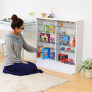 コレクションケース 薄型 コレクションラック ロータイプ 収納棚 ガラス 扉 壁面 フィギュアケース 人形 ローボード 白 ホワイト ダークブラウン 茶色 黒系 【納期A】【clr-900】