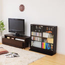 コレクションケース 薄型 コレクションラック ロータイプ 収納棚 ガラス 扉 壁面 フィギュアケース 人形 ローボード 白 ホワイト ダークブラウン 茶色 黒系 【納期A】【clr-900】