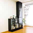 コレクションケース 薄型 コレクションラック ロータイプ 収納棚 ガラス 扉 壁面 フィギュアケース 人形 ローボード 白 ホワイト ダークブラウン 茶色 黒系 【納期A】【clr-900】