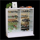 コレクションケース 薄型 コレクションラック ロータイプ 収納棚 ガラス 扉 壁面 フィギュアケース 人形 ローボード 白 ホワイト ダークブラウン 茶色 黒系 【納期A】【clr-900】