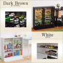 コレクションケース 薄型 コレクションラック ロータイプ 収納棚 ガラス 扉 壁面 フィギュアケース 人形 ローボード 白 ホワイト ダークブラウン 茶色 黒系 【納期A】【clr-900】
