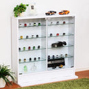 コレクションケース 薄型 コレクションラック ロータイプ 収納棚 ガラス 扉 壁面 フィギュアケース 人形 ローボード 白 ホワイト ダークブラウン 茶色 黒系 【納期A】【clr-900】