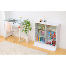 コレクションケース ガラス 棚 コレクションラック ロータイプ 深型 フィギュアケース 収納棚 おしゃれ シンプル 白 90cm ミニカー 車 コミック 本 CD DVD 食器 【納期A】【clr-d-900】