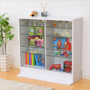 コレクションケース ガラス 棚 コレクションラック ロータイプ 深型 フィギュアケース 収納棚 おしゃれ シンプル 白 90cm ミニカー 車 コミック 本 CD DVD 食器 【納期A】【clr-d-900】