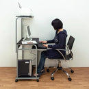 パソコンデスク 机 PCデスク スリム ラック 棚付き 一体型 プリンター台 収納 キャスターつき キーボードトレイ トレー スライド コンパクト 省スペース 幅 60cm 【納期B】【ct2606na】