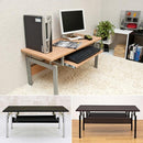 パソコンデスク 90cm幅 ロータイプ PCデスク 座って使う 座卓 スライドトレー トレイ テーブル シンプル おしゃれ コンパクト 作業台 ローテーブル リビング 【納期B】【ct2650bk】