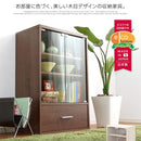 ガラス扉キャビネット 木目 扉付き 収納 【納期A】【ds60-dr】