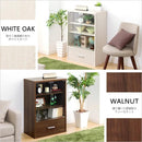 ガラス扉キャビネット 木目 扉付き 収納 【納期A】【ds60-dr】