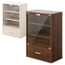 ガラス扉キャビネット 木目 扉付き 収納 【納期A】【ds60-dr】