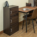 収納ラック 3段 扉つき 鍵付き 取っ手 収納棚 ラック シンプル 北欧 おしゃれ 白 ホワイト 茶 【納期B】【fb03k】