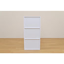 収納ラック 3段 扉つき 鍵付き 取っ手 収納棚 ラック シンプル 北欧 おしゃれ 白 ホワイト 茶 【納期B】【fb03k】