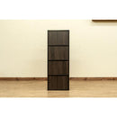 棚 ラック 4段 扉つき ドア付き 収納棚 シンプル 本棚 玄関 リビング 子供部屋 子ども部屋 ダイニング 仕事場 職場 オフィス 白 ホワイト 木目 おしゃれ 【納期B】【fb04d】