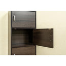 棚 ラック 4段 扉つき ドア付き 収納棚 シンプル 本棚 玄関 リビング 子供部屋 子ども部屋 ダイニング 仕事場 職場 オフィス 白 ホワイト 木目 おしゃれ 【納期B】【fb04d】