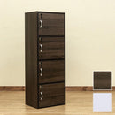 収納ラック 4段 扉つき 鍵付き 取っ手 収納棚 白 ホワイト 茶 シンプル 北欧 おしゃれ 【納期B】【fb04k】