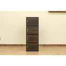 収納ラック 4段 扉つき 鍵付き 取っ手 収納棚 白 ホワイト 茶 シンプル 北欧 おしゃれ 【納期B】【fb04k】