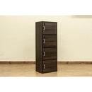 収納ラック 4段 扉つき 鍵付き 取っ手 収納棚 白 ホワイト 茶 シンプル 北欧 おしゃれ 【納期B】【fb04k】