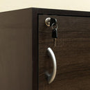 収納ラック 4段 扉つき 鍵付き 取っ手 収納棚 白 ホワイト 茶 シンプル 北欧 おしゃれ 【納期B】【fb04k】