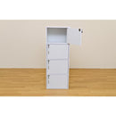 収納ラック 4段 扉つき 鍵付き 取っ手 収納棚 白 ホワイト 茶 シンプル 北欧 おしゃれ 【納期B】【fb04k】