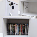 収納ラック 4段 扉つき 鍵付き 取っ手 収納棚 白 ホワイト 茶 シンプル 北欧 おしゃれ 【納期B】【fb04k】