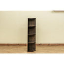 コーナーラック 4段 オープンラック 収納 棚 部屋の角 隅 端っこ 壁寄せ デッドスペース 有効活用 トイレ 玄関 寝室 リビング おしゃれ 北欧 木目柄 ホワイト 白 【納期B】【fbc04wh】