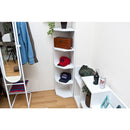 コーナーラック 4段 オープンラック 収納 棚 部屋の角 隅 端っこ 壁寄せ デッドスペース 有効活用 トイレ 玄関 寝室 リビング おしゃれ 北欧 木目柄 ホワイト 白 【納期B】【fbc04wh】