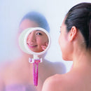 鏡 浴室 お風呂場 曇らない くもらない 角度調整 調節 円形 丸型 ミラー 吸盤 取り付け シェーバーフック付き かみそり 剃刀 バスルーム 【納期A】【fmk-f-173】