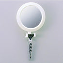 鏡 吸盤 取り付け 角度調整 調節 円形 丸型 ウォールミラー シェーバーフック付き 顔そり 顔剃り かみそり 剃刀 シェービング 【納期A】【fmk-f-307】