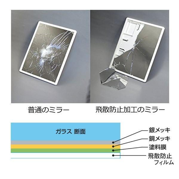 鏡 浴室 洗面所 お風呂場 ミラー 棚付き ラック バスルーム フィルムラミネート加工 飛散防止 安心 安全 日本製 国産 賃貸対応 マンション 【納期A】【fmk-f-311】