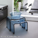 風呂椅子 風呂桶 3点セット アクリル おしゃれ バスチェア 高さ 20cm 25cm 座高 バスボウル 洗面器 高級感 厚み クリア 透明 スツール 湯桶 おけ シンプル favor 【納期A】【fmk-favor-006】