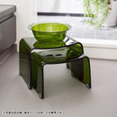 風呂椅子 風呂桶 3点セット アクリル おしゃれ バスチェア 高さ 20cm 25cm 座高 バスボウル 洗面器 高級感 厚み クリア 透明 スツール 湯桶 おけ シンプル favor 【納期A】【fmk-favor-006】