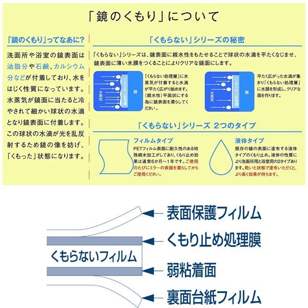 曇り止めフィルム 鏡に貼る シート くもらない 湯気 風呂 浴室