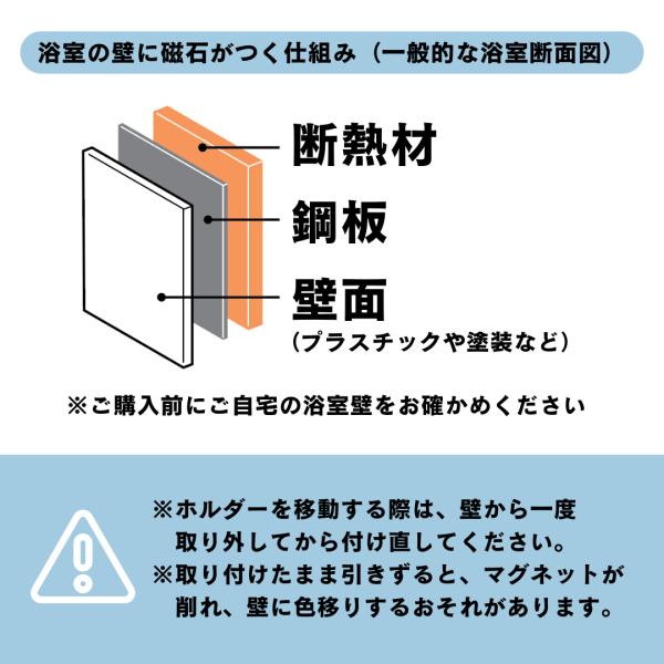 風呂ふた フック マグネット 取り付け フタ収納 浴槽蓋 磁石 壁