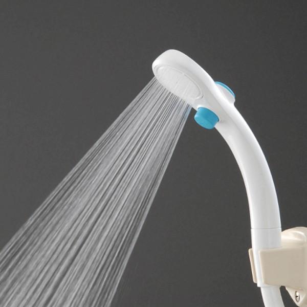 シャワーヘッド 軽い 節水 ストップ ボタン 制水 軽量 シャワー ヘッド交換 日本製 国産 家庭用 ホテル 旅館 民宿 病院 学校 宿泊施設 【納期A】【fmk-ps32381xamw2】