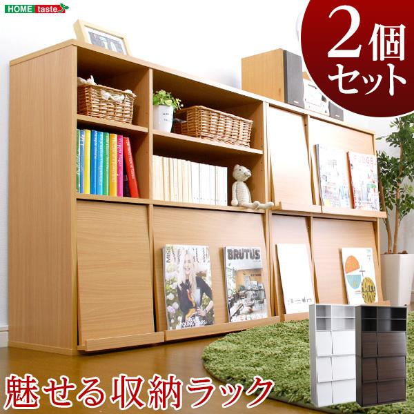 収納ラック 2個セット 棚 ラック フラップ扉 チェスト 収納ラック 見せる収納 魅せる収納 おしゃれ リビング 書斎 子供部屋 オフィス カフェ風 北欧 インテリア 【納期A】【gr-fr-2p】