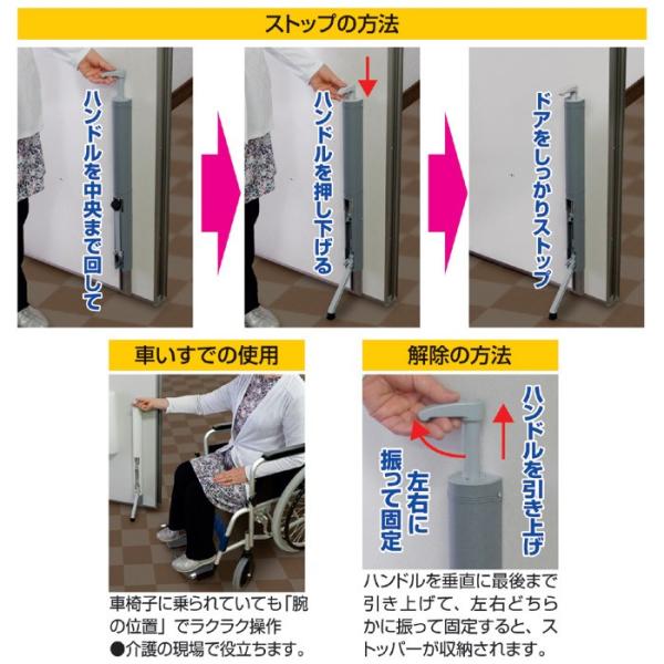 ドアストッパー 玄関 強力 室内 おしゃれ ゴム マグネット 磁石 アルミ 鉄製 車椅子対応 勝手口 介護 病院 老人ホーム 福祉 学校 公共施設 職場 会社 オフィス 【納期A】【gto-810907】