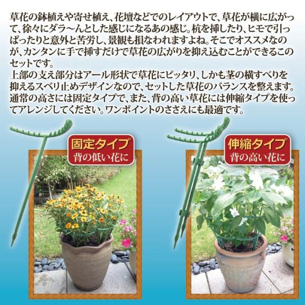 花支え棒 伸縮式 固定式 植木 支柱 広がり防止 花 差し込み 園芸 ガーデンニング 【納期A】【gto-811011】
