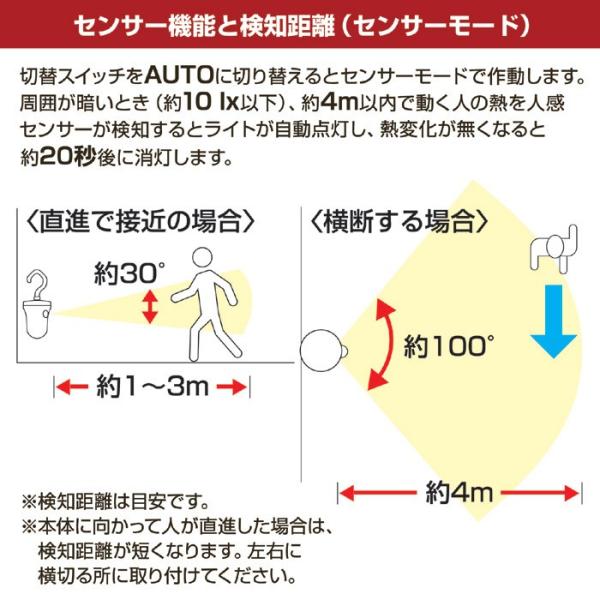 センサーライト 屋内 電池式 玄関 防犯 ハンガー フック 白色 電球色 【納期A】【gto-812112】